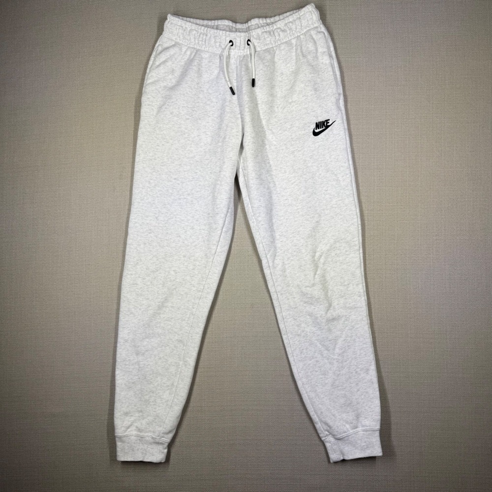 Nike Womens Fleece Sweatpants Joggers Light Gray Size XS Drawstring Tapered